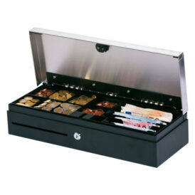 Ladica za novac K-3, gornje otvaranje, crna/inox, Metapace